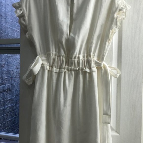 Zara White Ruffle Open Back Dresss - Picture 4 of 5